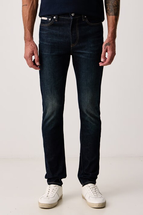 Calvin Klein Jeans Jeansy slim taper męskie granatowe LV04RD700G