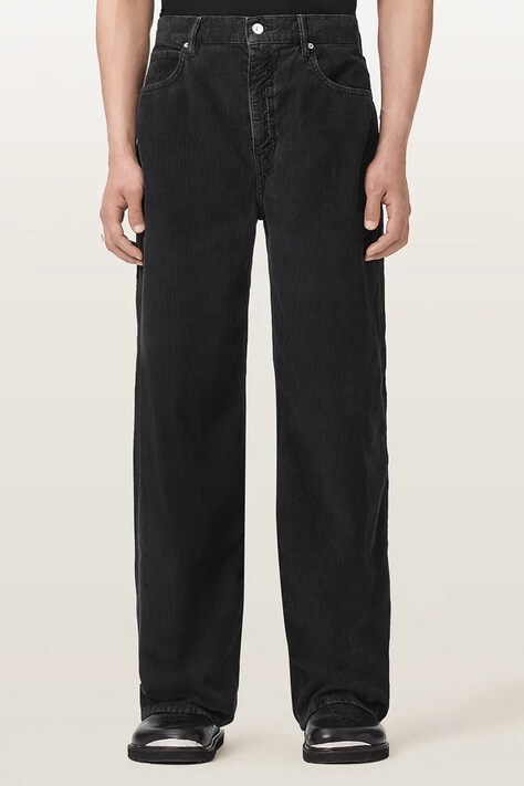 AllSaints Jeansy wide leg męskie LENNY CORD granatowe M041EF