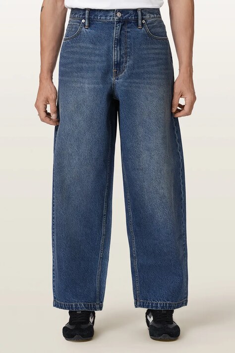 AllSaints Jeansy barrel męskie SLOUCH niebieskie M030EF