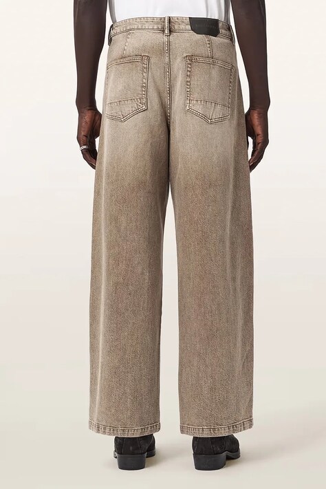 AllSaints jeansy barrel męskie RAAFI brązowe M024EF