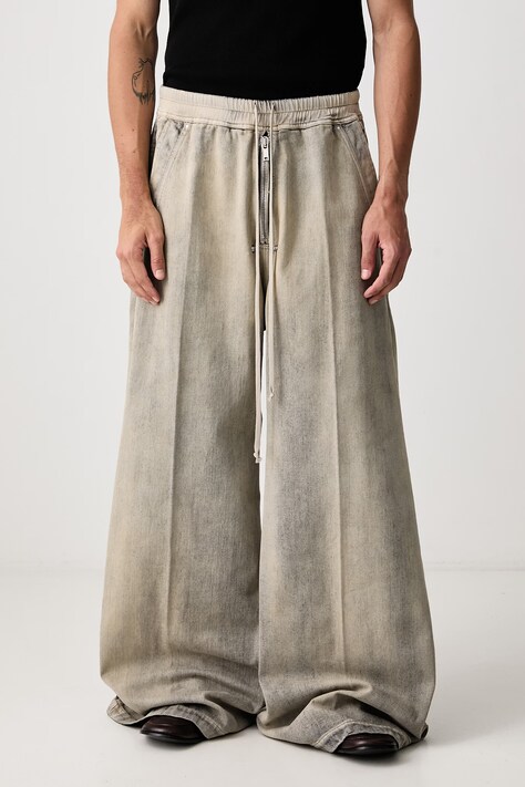 Rick Owens DRKSHDW Geth Belas rifle relaxed fit pánske béžové DU02F6378 DMK