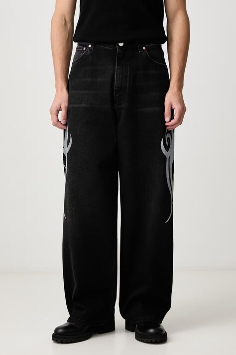 Vetements Graffiti Tribal джинси relaxed fit чоловічі чорні MH27DJ090B