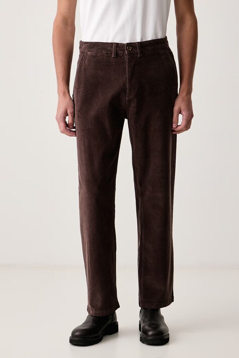 U.S. Polo Assn. Hlače za muškarce od samta RELAXED FIT CORD CHINO smeđe spušteni struk MUP5611