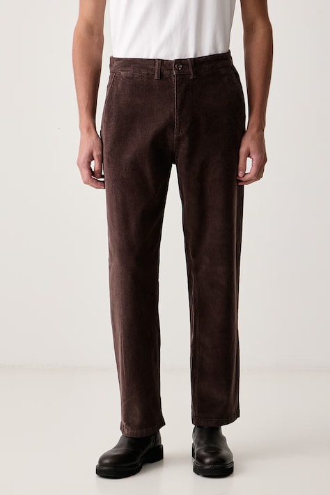 U.S. Polo Assn. Nohavice pánske menčestrové RELAXED FIT CORD CHINO hnedé regular waist MUP5611