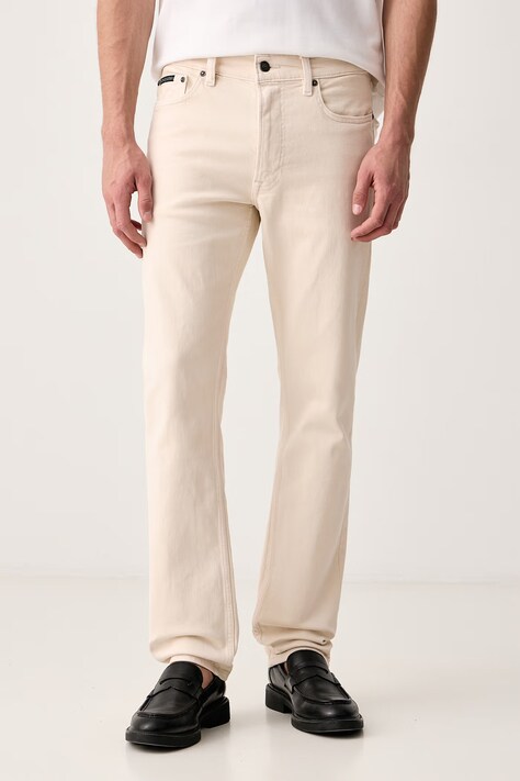 Calvin Klein Jeansy slim fit męskie beżowe LV04RH736G
