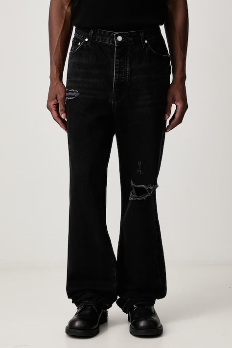 Represent Jeansy straight męskie czarne MLM101108