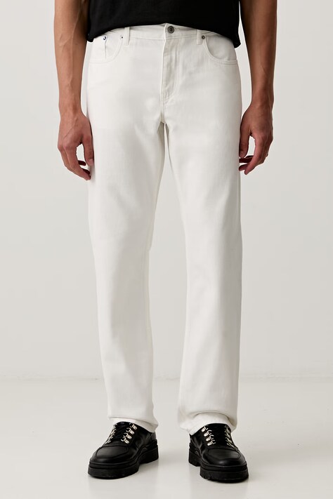 Karl Lagerfeld Jeans jeansy straight męskie białe B3M10031