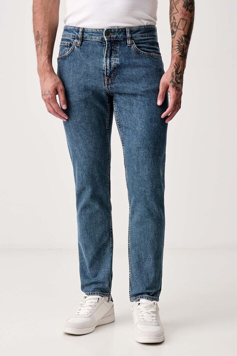 BOSS Orange Jeansy regular męskie RE.MAINE niebieskie 50566053