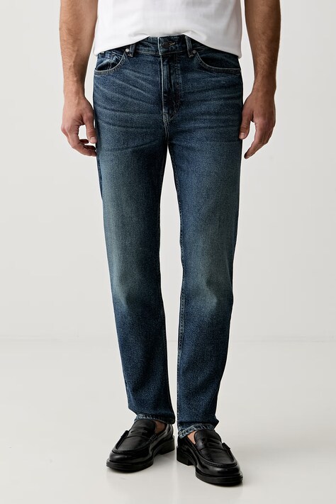 BOSS jeansy straight męskie C-OGDEN niebieskie 50569039