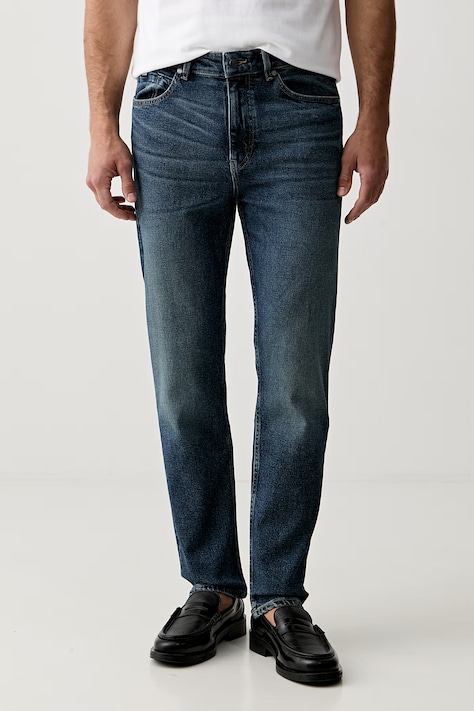 BOSS jeansy straight męskie C-OGDEN niebieskie 50569039