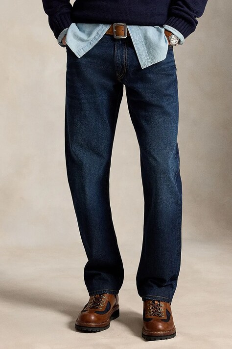 Polo Ralph Lauren jeansy straight męskie niebieskie 710B21046