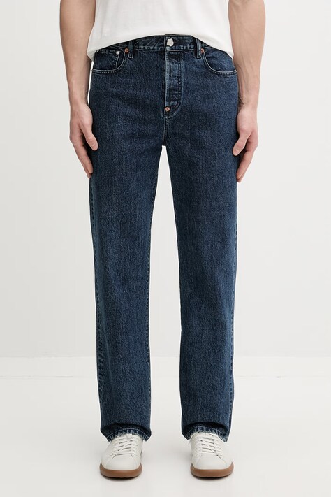 Kenzo jeansy straight męskie granatowe FG65DP3366U3