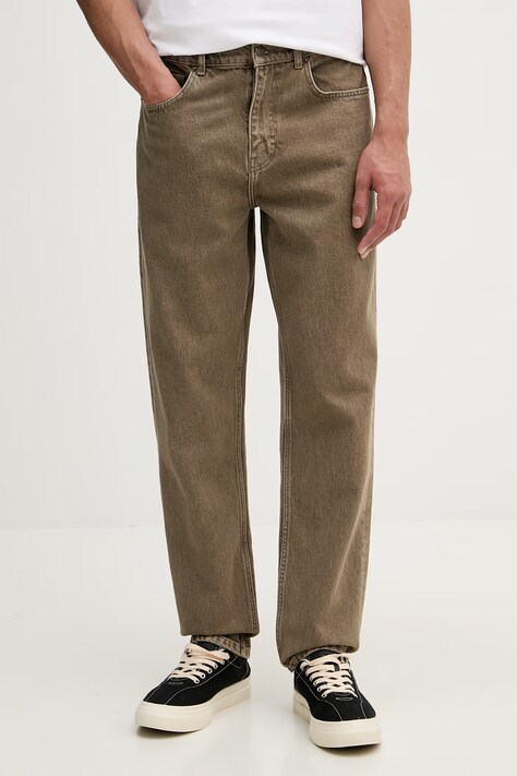Les Deux jeansy tapered męskie brązowe 1001845