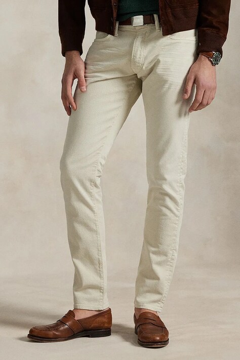 Polo Ralph Lauren jeansy slim fit męskie beżowe 710973867