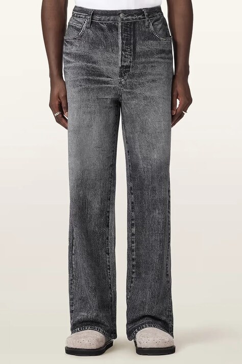 AllSaints blugi wide leg pentru bărbați LENNY gri M023EE