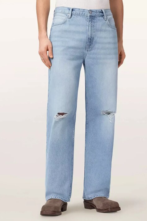 AllSaints jeansy straight męskie LENNY niebieskie M020EE