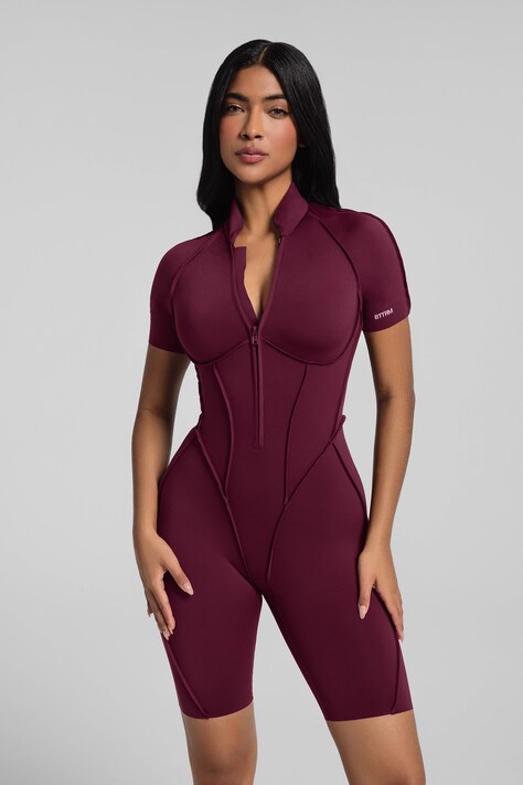 BetterMe Kombinezon sportowy damski Sleek bordowy BDS00008