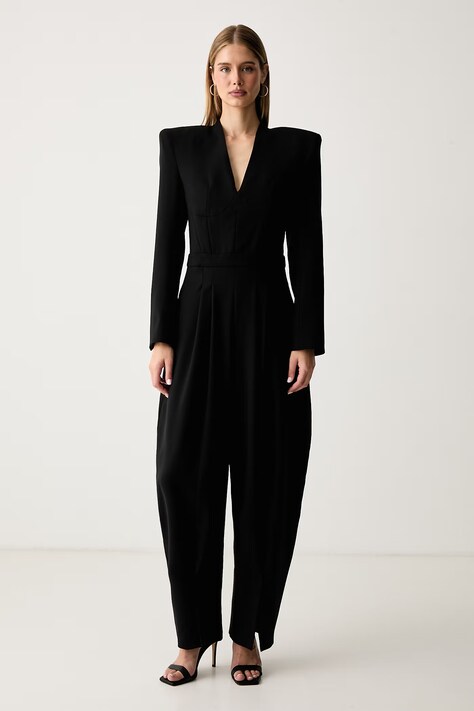 Karl Lagerfeld Гащеризон дамски от вълна черен B4W13050