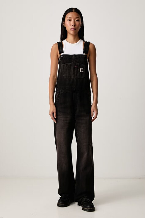 Carhartt WIP Bib Overall Straight дънков гащеризон дамски черен I036597