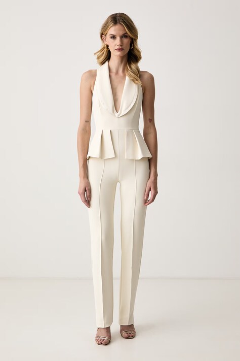 Elisabetta Franchi Kombinezon damski beżowy TU06666E2