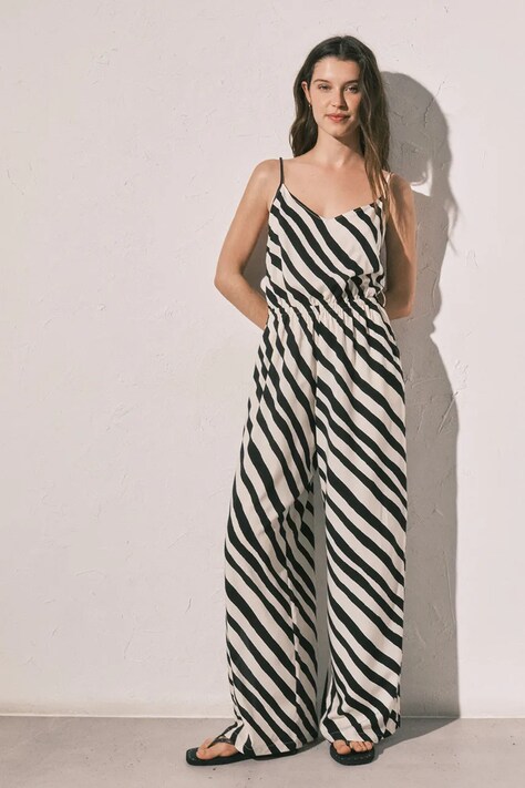 women'secret kombinezon palazzo damski z wiskozy czarny 5543713