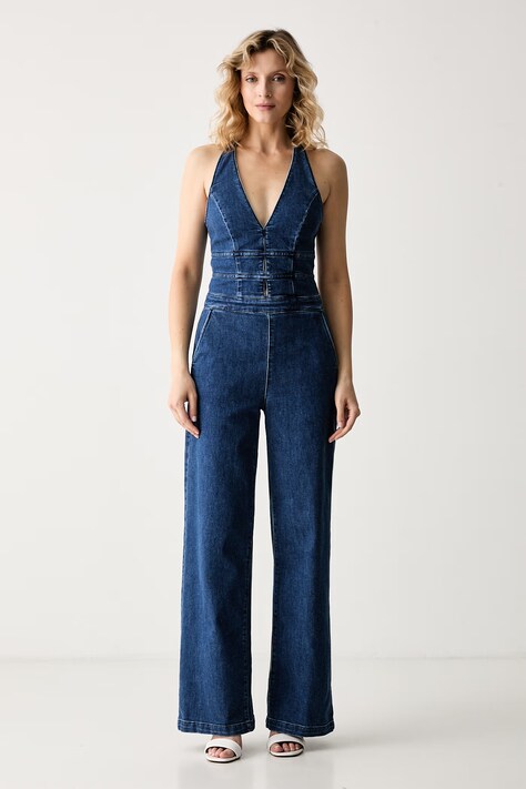 Guess kombinezon damski jeansowy VAL niebieski W6YK45 D1431