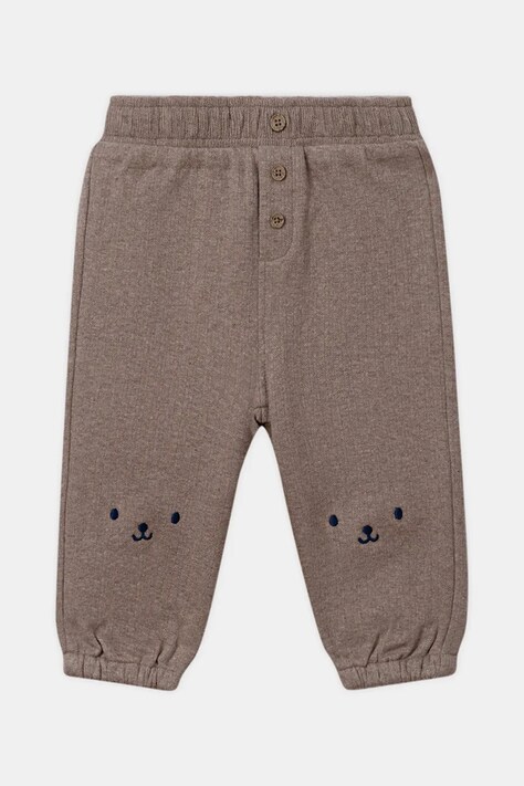 Sergent Major Spodnie dresowe dziecięce bawełniane z elastanem brązowe regular waist 26H1BG62PAN