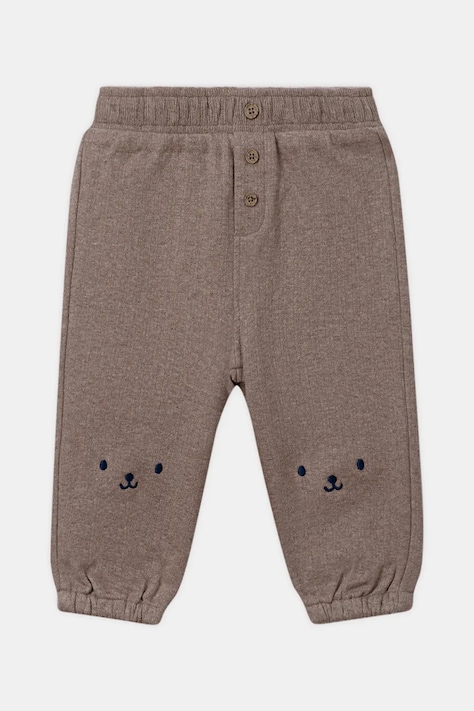 Sergent Major Spodnie dresowe dziecięce bawełniane z elastanem brązowe regular waist 26H1BG62PAN