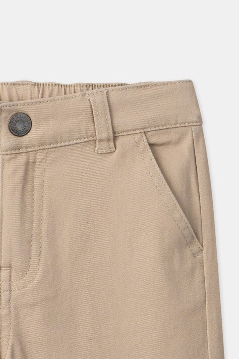 Sergent Major Spodnie chinos dziecięce bawełniane z elastanem beżowe regular waist 26H3PG32PAN