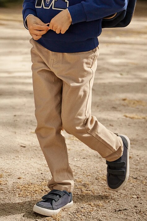 Sergent Major Spodnie chinos dziecięce bawełniane z elastanem beżowe regular waist 26H3PG32PAN