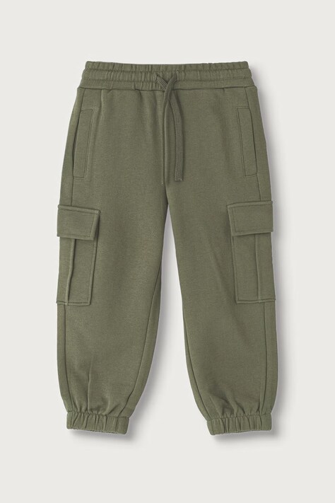 United Colors of Benetton Teplákové nohavice detské bavlnené zelené regular waist 3J70GF05M