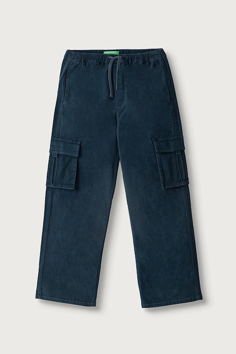 United Colors of Benetton Spodnie cargo dziecięce bawełniane z elastanem granatowe regular waist 44KYCF05Z