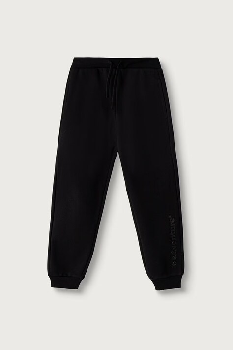 United Colors of Benetton Spodnie dresowe dziecięce z bawełną czarne regular waist 3TU2CF068