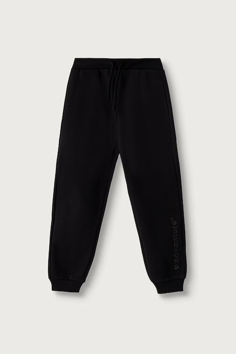United Colors of Benetton Spodnie dresowe dziecięce z bawełną czarne regular waist 3TU2CF068