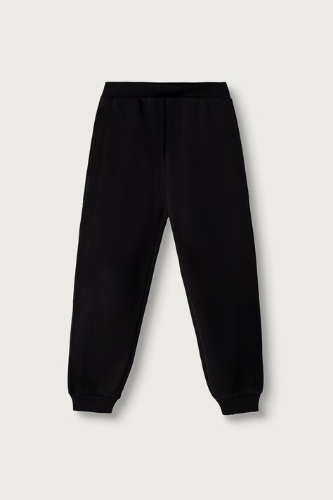 United Colors of Benetton Spodnie dresowe dziecięce z bawełną czarne regular waist 3TU2CF068