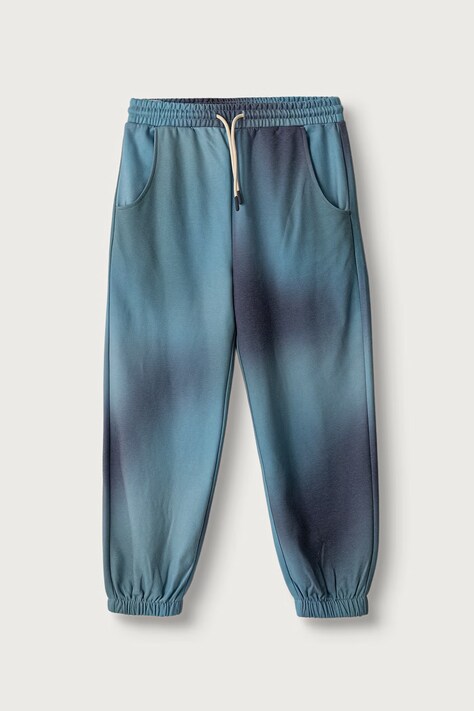 United Colors of Benetton Spodnie dresowe dziecięce z bawełną turkusowe regular waist 34GSCF06U