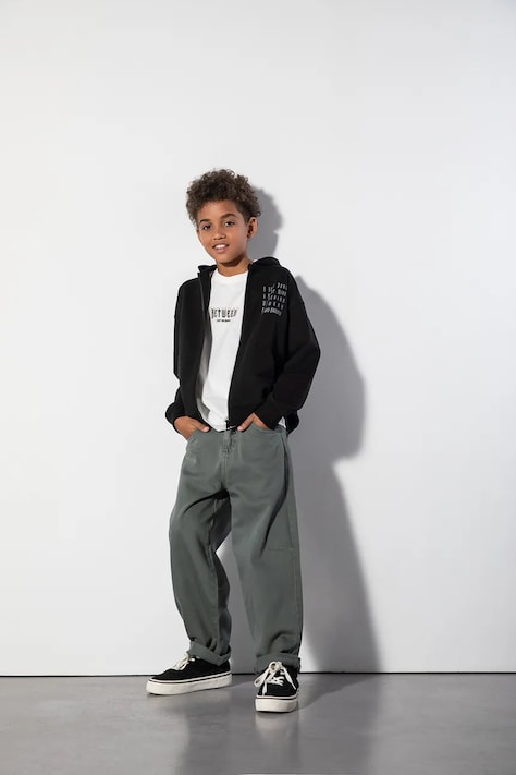Coccodrillo Pantaloni pentru copii din bumbac verzi regular waist SUPER FUN BOY JUNIOR