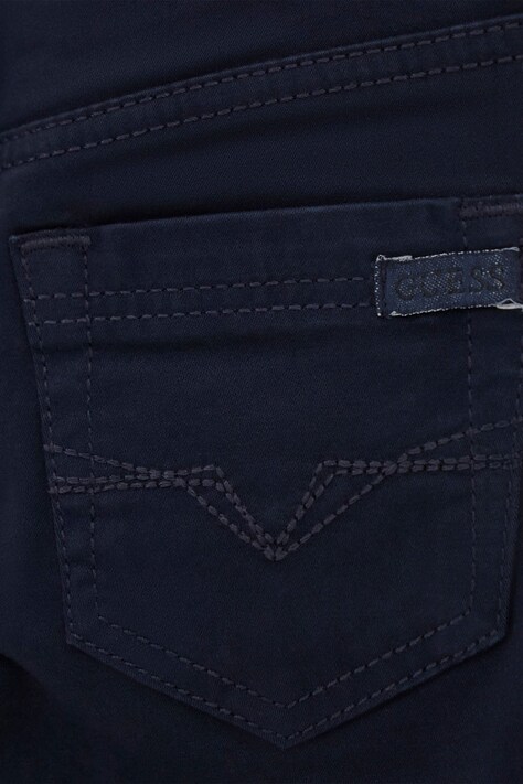 Guess Spodnie dziecięce bawełniane z elastanem granatowe regular waist N6BB07 W4127