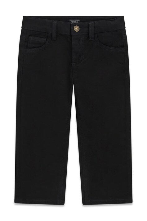 Guess Pantaloni per bambini in cotone con elastan neri regular waist N6BB07 W4127