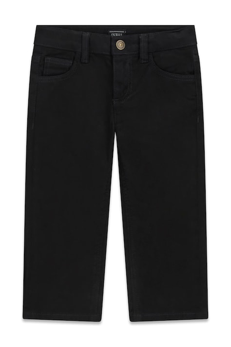 Guess Pantaloni per bambini in cotone con elastan neri regular waist N6BB07 W4127