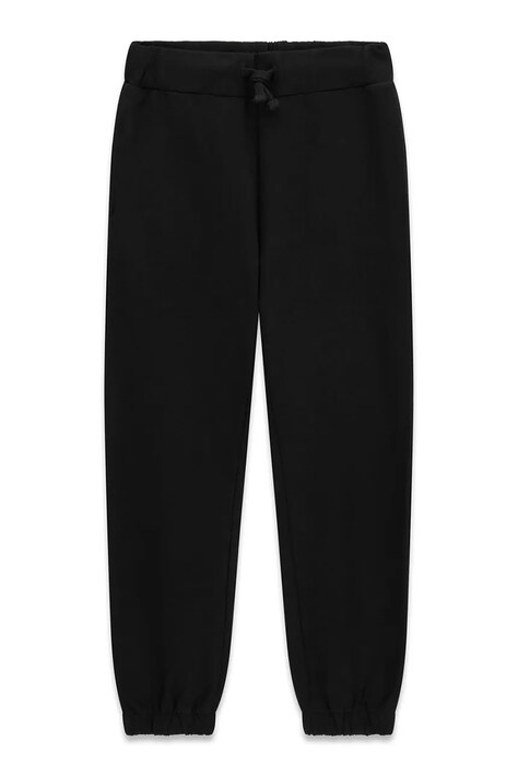 Guess Spodnie dresowe dziecięce bawełniane czarne regular waist L6BB13 K8107