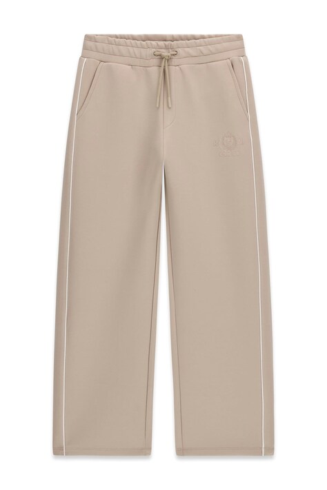 Guess Spodnie dresowe dziecięce z wiskozą beżowe regular waist L6BB10 K7250