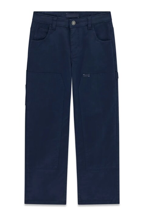 Guess Spodnie carpenter dziecięce bawełniane z elastanem granatowe regular waist L6BB06 W4090