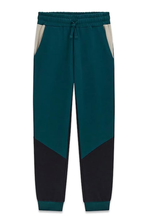 Guess Spodnie dresowe dziecięce bawełniane turkusowe regular waist L6BB05 K6072