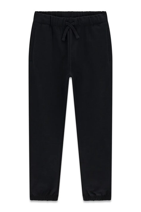 Guess Spodnie dresowe dziecięce bawełniane czarne regular waist L6BB04 K6069