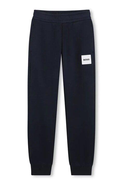 BOSS Спортивные штаны для детей с хлопком тёмно-синие regular waist J53339