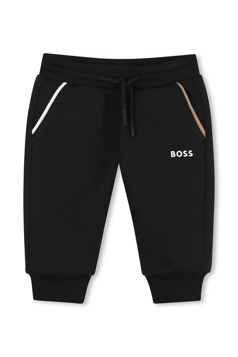BOSS Donji dio trenirke za djecu s pamukom crni J53470