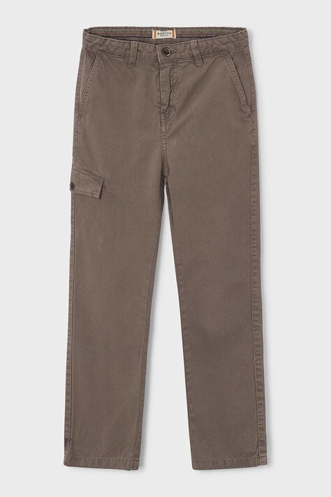 Mayoral Kalhoty dětské bavlněné Boston by Mayoral hnědé regular waist 7518