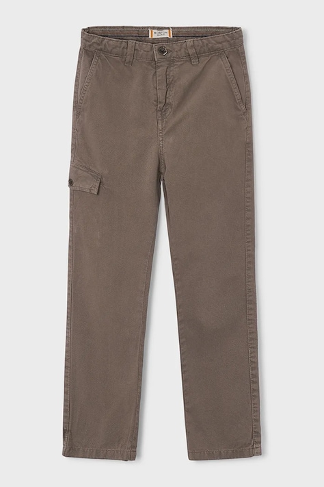 Mayoral Kalhoty dětské bavlněné Boston by Mayoral hnědé regular waist 7518