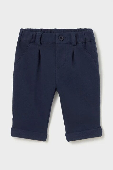 Mayoral Newborn Spodnie dziecięce z bawełną granatowe regular waist 2510